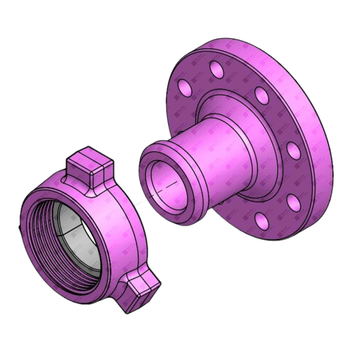 Flange Adapter, 4" 600# RF x 3" 1502 M, 1480 psi, Sour Service